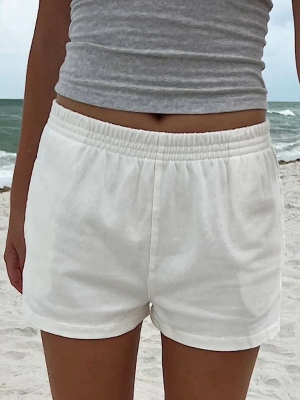 Brandy Melville Rosa Sweatshorts White One Size